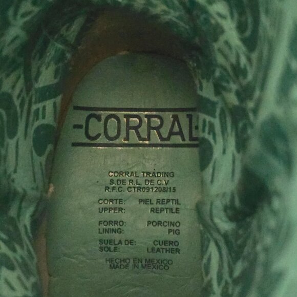 Corral Pink Full Caiman Hand Painted Pink Cowboy Boots Size 6.5 - Picture 7 of 11